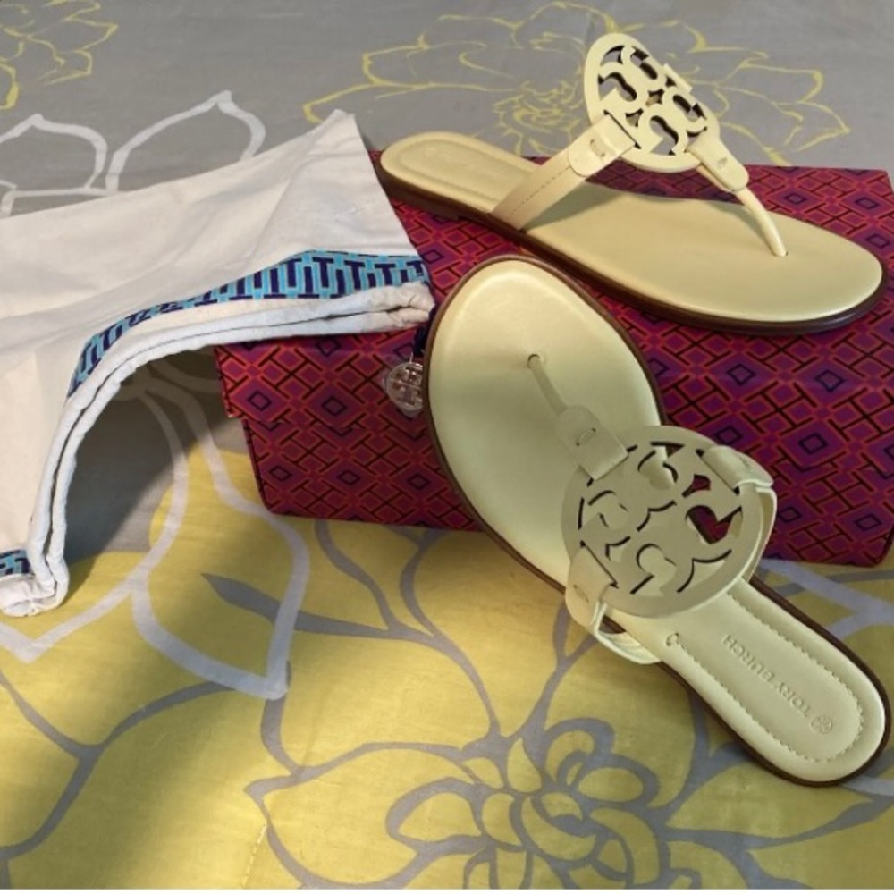 Tory Burch Miller sandal size 8 1/2 banana yellow. New in box!